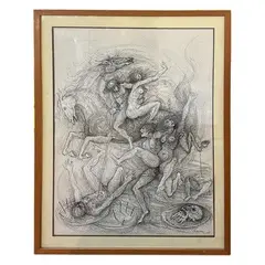 Naked figures fighting by Angelo Canevari, offered Jan 2024