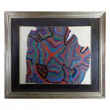 Corrado Cagli, Abstract, drawing on paper applied to canvas, 1968, in frame signed and dated lower right on the front.