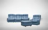 Michel Cadestin, Set of Sofa, Armchair and Pouf, 1970, Original design artwork realized by Michel Cadestin for Airbone