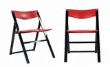 Justus Kolberg, Set of 2 P08 folding chairs, 1990, A set of two red and black folding chairs. The seat and backrest are in red painted polyamide (nylon).
