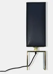 Vintage table lamp by Romeo Rega, 1960, Elegant table lamp with brass base and black shade., offered Dec 2023