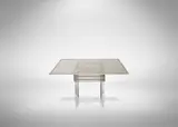 Romeo Rega, Chromed and Brass Table, Vintage chromed and brass table is an original design item realized by Romeo Rega for Metalarte in