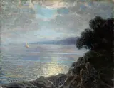 Andrea Figari, Sealandscape with sailboat