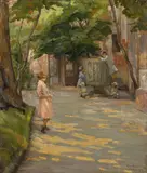 Lina Rosso, In cortile (I bimbi dei richiamanti), 1917