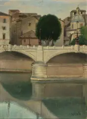 Ponte Mazzini in Rome by Carlo Socrate, offered Dec 2023