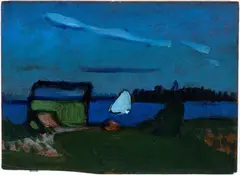 Dutch Marina by Gino Rossi, 1919, Oil on board, offered Dec 2023