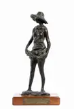 Augusto Murer, Mondina, Engraved signed on the base and dedication with plaque on the base