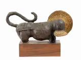 Gaetano Pompa, Evangelista, 1966, Bronze with golden inserts