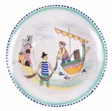 Giovannino Carrano, Plate with fishermen scene, Large plate by Giovannino Carrano designed for Nicola Pinto