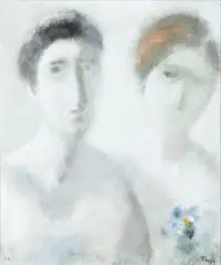 Couple with flowers by Fernando Troso, 1964, offered Dec 2023