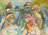 Soldiers and girls by Mino Maccari, 1977, offered Dec 2023