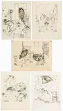 The Metamorphosis - Lot composed by 5 litographs by Franco Gentilini, Scenes from Franz Kakfa Metamorphosis ; ed. lower left, offered Dec 2023