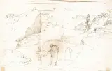 Eugene Berman, Figures in desert landscape