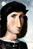 Carlos Atoche, Il Nasone, 2007, From Raffaello: Portrait of Agnolo Doni; signed on the back: Atoche