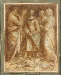 Ecstasy of Saint Cecilia by Raphael, The drawing is taken from the famous painting by Raffaello Sanzio, offered Nov 2023