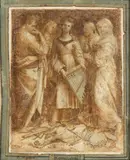 Raphael, Ecstasy of Saint Cecilia, The drawing is taken from the famous painting by Raffaello Sanzio