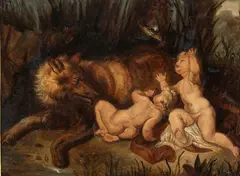 Peter Paul Rubens, Romolo and Remo, The work reproduces the lower section of the famous painting by Peter Paul Rubens