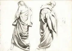Francesco Podesti, Study of a figure wearing a toga, The sheet bears a pencil inscription on the verso: "PODESTI"