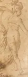 Ninfa by Girolamo Francesco Maria Mazzola detto il Parmigianino, The drawing bears an illegible inscription in the lower margin, offered Nov 2023