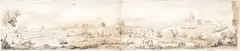 View of Rome from Prati di Castello by Gaspar van Wittel, Unusual and rare view of Rome seen from Prati di Castello, offered Nov 2023
