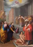 Denijs Calvaert, The Presentation of the Virgin at the Temple, Questa tela presenta un'interessante combinazione di elementi tardo-manieristi che