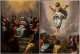 a) The Ascension of Christ; b) The Pentecost by Ippolito Scarsella lo Scarsellino, Oil on canvas, offered Nov 2023