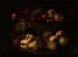 Luca Forte, Still life of pears, apples and grapes, This intense composition of fruit