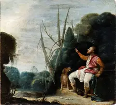 Carlo Saraceni, Forest landscape with Saint Rocco, Il dipinto è una variante