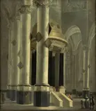 Daniel De Blieck, Dutch church interior, Oil on canvas