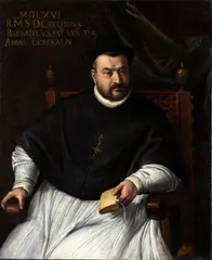 Paolo Veronese, Portrait of a Cardinal, The painting bears a brush inscription in the top left-hand corner: 'MDLXVI / RMS. D. GREGORIUS / BARBADICUS