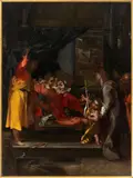 The Holy Family with Saint Elizabeth, Saint Zachary and Saint John the Baptist by Antonio Viviani Il Sordo di Urbino, This is a faithful copy, offered Nov 2023