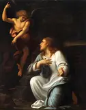 Lucio Massari, The Agony in the Garden, The painting is derived from a work of similar subject matter attributed to Annibale Carracci now in the Royal