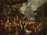 Domenico Gargiulo Micco Spadaro, Moses brings forth Water out of the rock, This fine unpublished painting constitutes