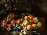 Luca Forte, Still life of apples, peaches, grapes and figs, As studies on Neapolitan still life in the seventeenth century have progressed - a unique crossroads of exceptional