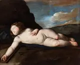 Giuseppe Marullo, The Infant Jesus sleeping on the cross, Oil on canvas