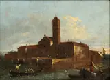 Giacomo Guardi, The Island of San Mattia in the Venetian lagoon