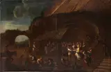 Matteo Ghidoni Matteo de' Pitocchi, Feast in a village, Oil on canvas