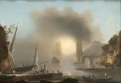 Seescape with Messina port by Francesco Fidanza, Oli on canvas, offered Nov 2023