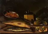 Nicola Levoli, Still life with fish, Oil on canvas