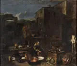 Gian Domenico Valentino, Saleswoman of copper furnishings, Oil on canvas