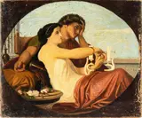 Alexandre Cabanel, Aglaida and Boniface, The painting is a faithful antique copy of the painting by Alexandre Cabanel now in the Cleveland Art Museum.