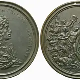 Francesco Redi by Massimiliano Soldani Benzi, Ae (88.2 mm). Splendid coeval casting. Usual suspension hole. Work commissioned by Grand Duke Cosimo III, offered Oct 2023