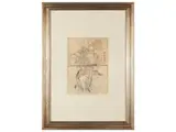 Katsuschika Hokusai, The Knight, three-color woodcut