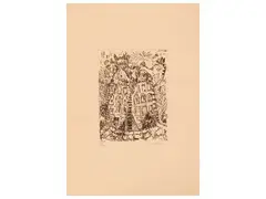 Baptistery and cat by Silvio Loffredo, engraving in three different types of print, offered Nov 2024
