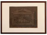 Francesco Casorati, Il teatrino 1972, aquatint