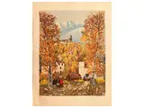 Michele Cascella, Country landscape, lithography