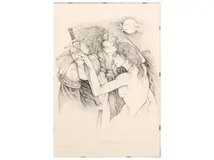 Siglinde e Sigmund 1988 by Giuliano Pini, pencil on paper, offered Nov 2024