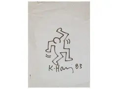Senza titolo 1983 by Keith Haring, golden marker on paper, offered Oct 2024