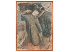 Inverno, fine anni '50 by Elisabeth Chaplin, oil on canvas cardboard, offered Oct 2024