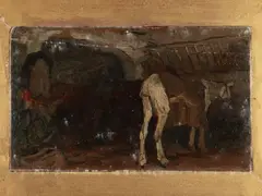 Carro e cavallo by Ruggero Panerai, oil on panel, offered Oct 2024